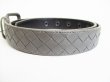 Photo2: BOTTEGA VENETA Gray Leather Belt Waist S Size 73-85 #8456