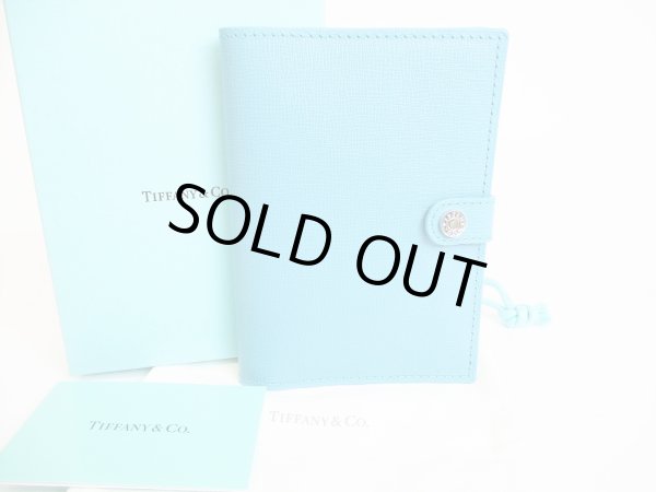 Photo1: Tiffany&Co. Blue Leather Passport Holder Notebook Holders #8458