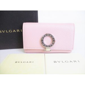 Photo: BVLGARI Light Pink Leather Logo Clip 6 Pics Key Cases #8461