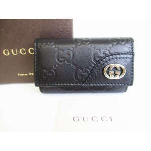 Photo: GUCCI Interlocking G Black Leather 6 Pics Key Cases #8481