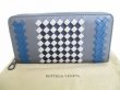 Photo1: BOTTEGA VENETA Intrecciato Gray Multicolor Leather Round Zip Wallet #8503