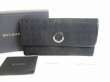 Photo1: BVLGARI Logo Mania Black Canvas Leather Bifold Long Wallet #8517