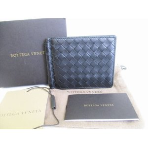 Photo: BOTTEGA VENETA Intrecciato Black Leather Bifold Bill Wallet #8521