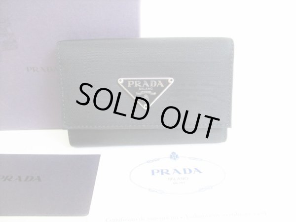 Photo1: PRADA Black Nylon and Leather 6 Pics Key Cases #8523