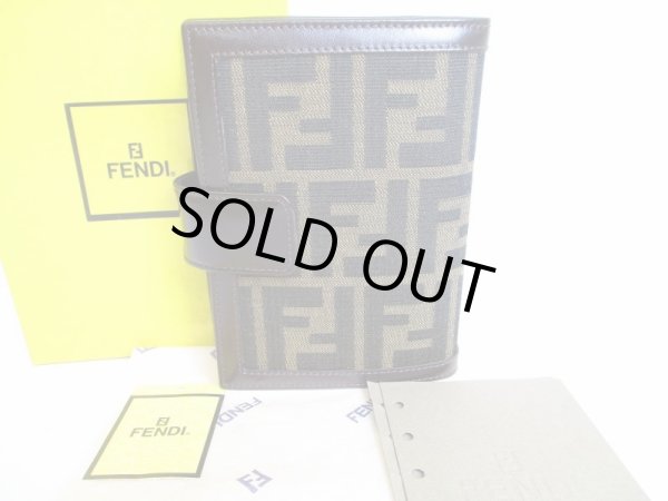 Photo1: FENDI Zucca Canvas Document Holders Small Ring Agenda Cover #8570