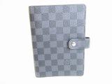 Photo: LOUIS VUITTON Damier Graphite Document Holders Medium Ring Agenda #8589