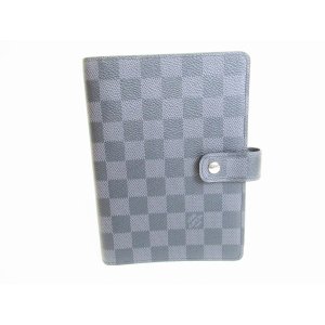 Photo: LOUIS VUITTON Damier Graphite Document Holders Medium Ring Agenda #8589