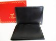 Photo1: Cartier Pasha de Cartier Black Leather Gold Logo Bifold Bill Wallet #8595