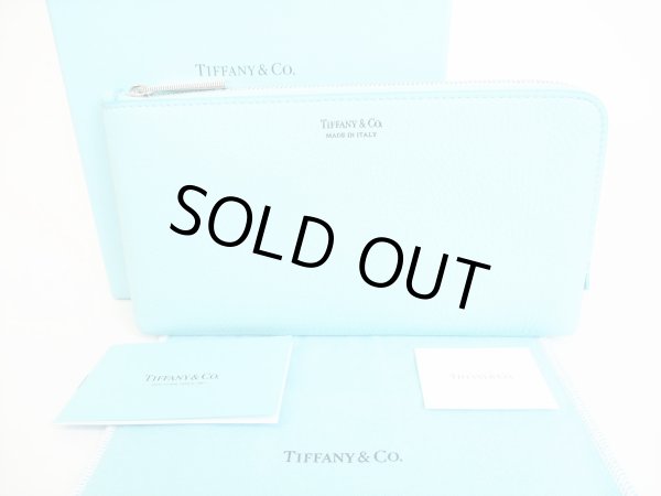 Photo1: Tiffany & Co. Blue Leather Half Round Long Wallet Purse #8599