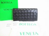 Photo: BOTTEGA VENETA Intrecciato Black Leather Bifold Long Wallet #8606