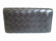 Photo2: BOTTEGA VENETA Intrecciato Black Leather Bifold Long Wallet #8606