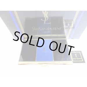 Photo: Yves Saint Laurent YSL Gold Black Blue Steel Card Holder #8619