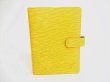 Photo1: LOUIS VUITTON Epi Yellow Document Holders Medium Ring Agenda Cover #8622