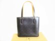 Photo1: LOUIS VUITTON Monogram Mat Black Leather Tote Bag Purse Stockton #8625