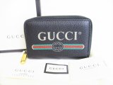 Photo: GUCCI Logo Print Black Leather Coin Purse #8630