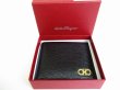 Photo12: Salvatore Ferragamo Gancini Black Leather Bifold Wallet #8635