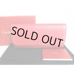 Photo: Gurlande de Cartier Red Leather International Wallet w/Flap  #8647