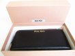 Photo12: miu miu Black Leather MADRAS Round Zip Long Wallet #8650