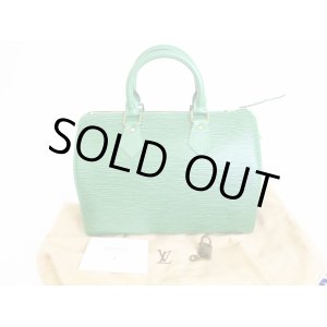 Photo: LOUIS VUITTON Epi Green Leather Hand Bag Purse Speedy 25 #8654