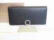 Photo1: BVLGARI Black Leather Logo Clip Bifold Long Wallet #8656