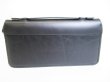 Photo2: HUNTING WORLD Battue Black Leather Clutch Bag Round Zip Wallet #8657