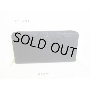 Photo: CELINE Black Leather Round Zip Long Wallet #8665