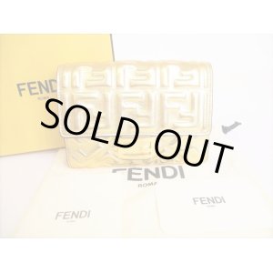 Photo: FENDI Zucca Gold Leather Bifold Wallet Conpact Wallet #8675