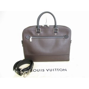 Photo: LOUIS VUITTON Utah Brown Leather Business Bag Briefcase w/Strap Canyon #8677