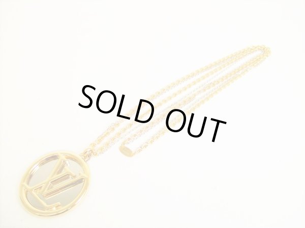 Photo1: LOUIS VUITTON LV Circle Gold Silver Chain Louise Long Necklace #8703