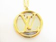 Photo2: LOUIS VUITTON LV Circle Gold Silver Chain Louise Long Necklace #8703