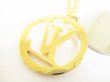 Photo5: LOUIS VUITTON LV Circle Gold Silver Chain Louise Long Necklace #8703