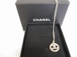 Photo1: CHANEL CC Logo Rhinestone Pendant Gold Chain Necklace #8721