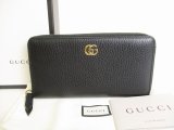 Photo: GUCCI Marmont G Black Leather Round Zip Long Wallet #8724