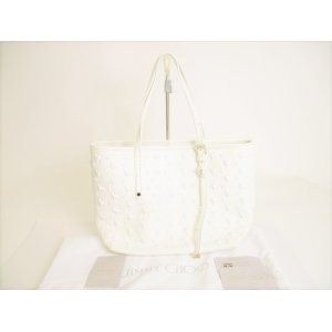 Photo: Jimmy Choo Plastic Stars White Leather Tote Bag Purse SASHA S #8733