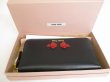 Photo12: miumiu Black Red Soft Calf Leather Round Zip Long Wallet #8735