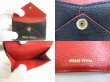 Photo9: miumiu Black Leather Madras Love Trifold Wallet Compact Wallet #8740