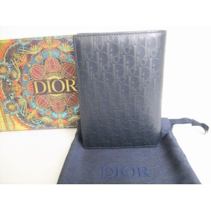 Photo: Christian Dior Navy Blue Leather Passport Holder Notebook Holder #8745