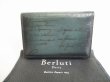 Photo1: Berluti Calligraphy Moss Green Leather Business Card Holder #8748