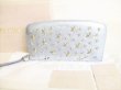 Photo1: Jimmy Choo Metal Stars Light Blue Leather Round Zip Wallet #8749