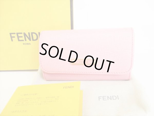 Photo1: FENDI Pink Leather 6pics Key Cases #8750