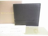 Photo: BVLGARI Black Leather Black Bi-fold Wallet #8753