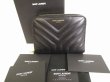 Photo1: Saint Laurent Paris YSL Black Leather Bifold Wallet #8755