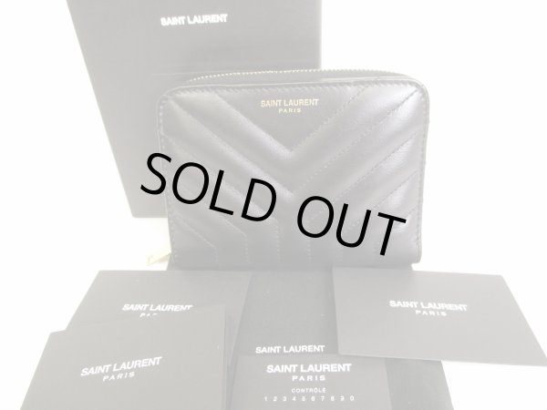 Photo1: Saint Laurent Paris YSL Black Leather Bifold Wallet #8755