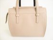 Photo2: Salvatore Ferragamo Beige Leather Gancini Hand Bag w/Strap Amy Small #8757