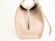 Photo3: Salvatore Ferragamo Beige Leather Gancini Hand Bag w/Strap Amy Small #8757