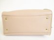 Photo5: Salvatore Ferragamo Beige Leather Gancini Hand Bag w/Strap Amy Small #8757