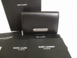 Photo1: Saint Laurent Paris YSL Black Leather Trifold Wallet Compact Wallet #8761