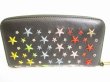 Photo2: Jimmy Choo Multicolor Metal Stars Black Leather Round Zip Wallet FILIPA #8768