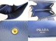 Photo9: PRADA Saffiano Blue Leather Bifold Wallet Compact Wallet #8777