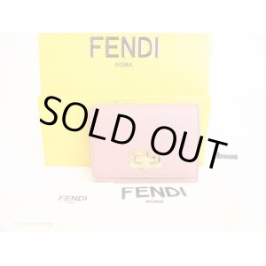 Photo: FENDI Rose Leather Gold H/W Credit Card Business Card Holder #8783